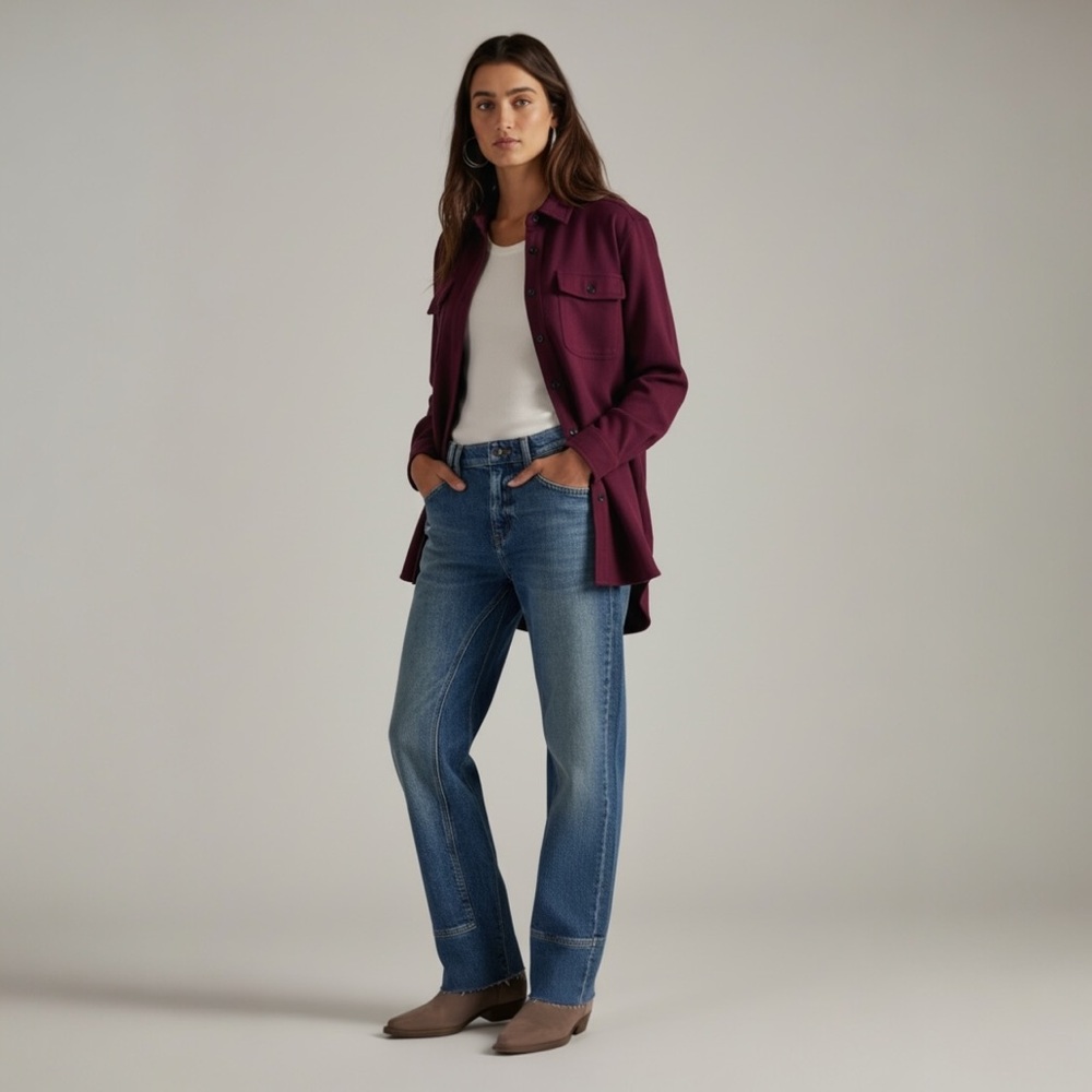 $78 For The Republic Men's/Women’s Fleece Shirt NWT Malbec Red Sz S (women’s M)